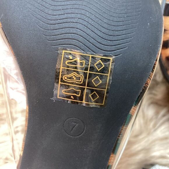 Allegra K Open Toe Clear Glitter Slide Chunky Heel Sandals - Picture 10 of 15